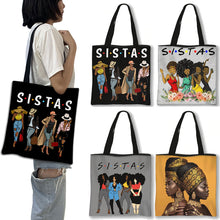Load image into Gallery viewer, Art African Sister Pattern Print Totes Bag Afro Girl  Fashion Handbag Ladies Shopping Bag Woman Shoulder Bag for Travelling