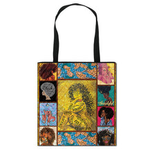 Load image into Gallery viewer, Art African Sister Pattern Print Totes Bag Afro Girl  Fashion Handbag Ladies Shopping Bag Woman Shoulder Bag for Travelling