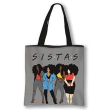 Load image into Gallery viewer, Art African Sister Pattern Print Totes Bag Afro Girl  Fashion Handbag Ladies Shopping Bag Woman Shoulder Bag for Travelling