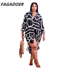 Load image into Gallery viewer, Plus Size Shirt Dress Summer Fashion Geometric Print Loose Dress Casual Elegant Women Dresses