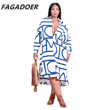 Load image into Gallery viewer, Plus Size Shirt Dress Summer Fashion Geometric Print Loose Dress Casual Elegant Women Dresses