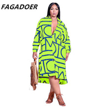 Load image into Gallery viewer, Plus Size Shirt Dress Summer Fashion Geometric Print Loose Dress Casual Elegant Women Dresses